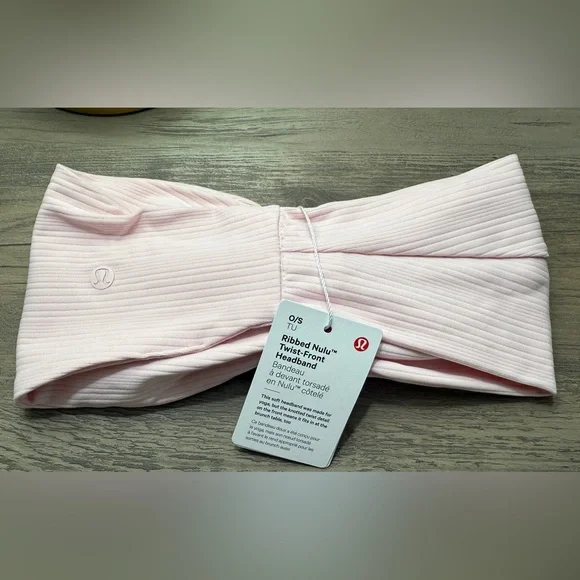 NWT Lululemon Women's Ribbed Nulu Twist-Front Headband-Strawberry Milkshake - Picture 4 of 8